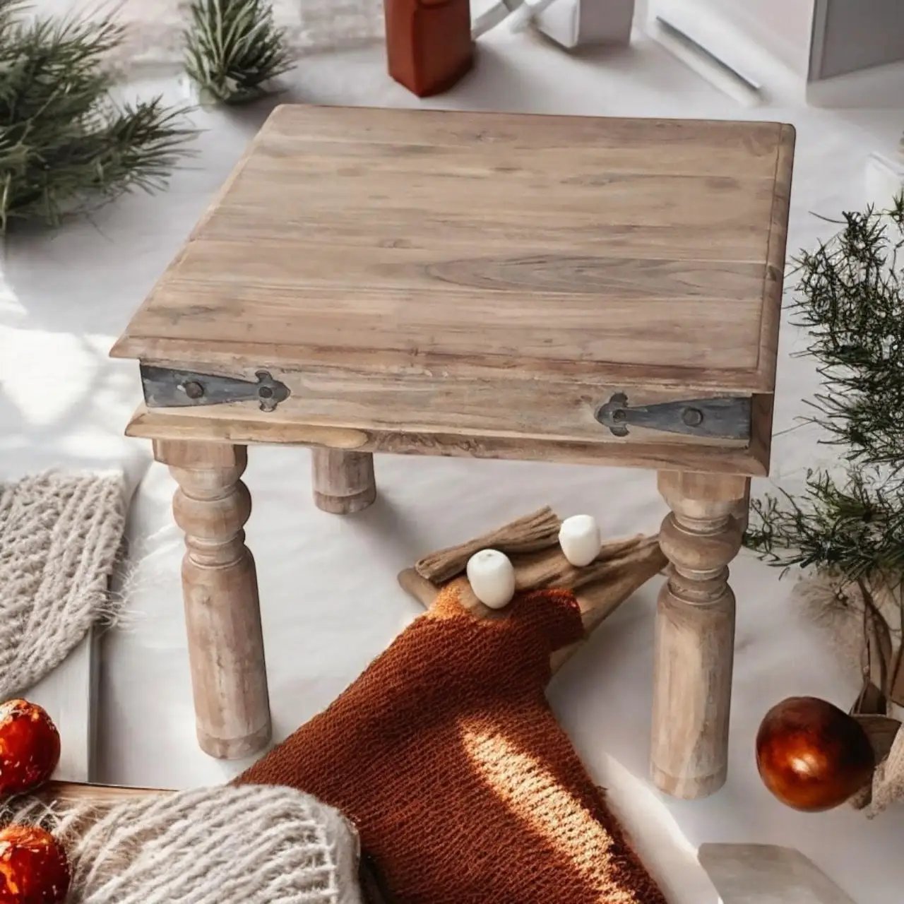 MSL 45CM WOODEN SQUARE TABLE - Console Table