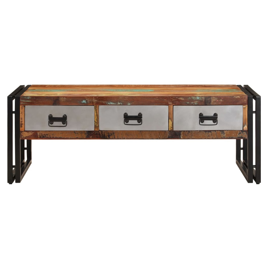 vidaXL vidaXL Coffee Table 100x50x35 Cm Solid Reclaimed Wood With Three Drawers Living Room - Coffee Table