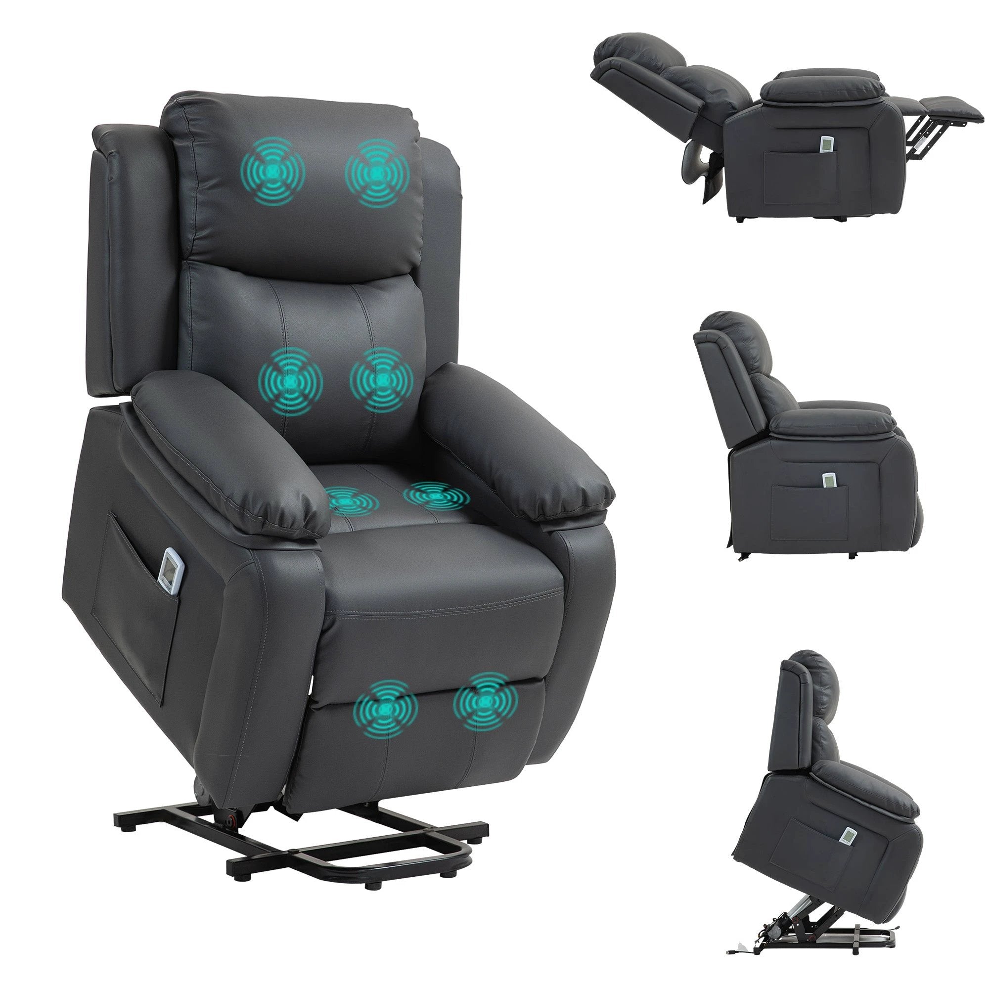 HOMCOM Riser and Recliner Chair Power Lift Recliner with Remote - Recliner