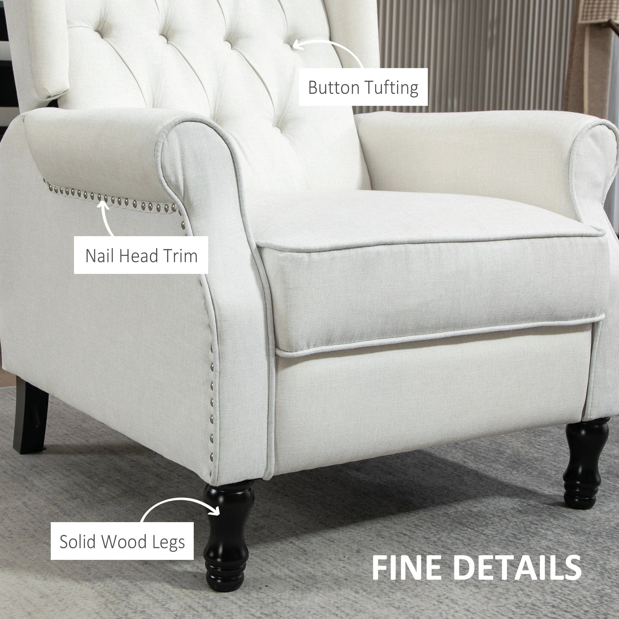 HOMCOM Manual Reclining Armchair Recliner with Footrest - Recliner