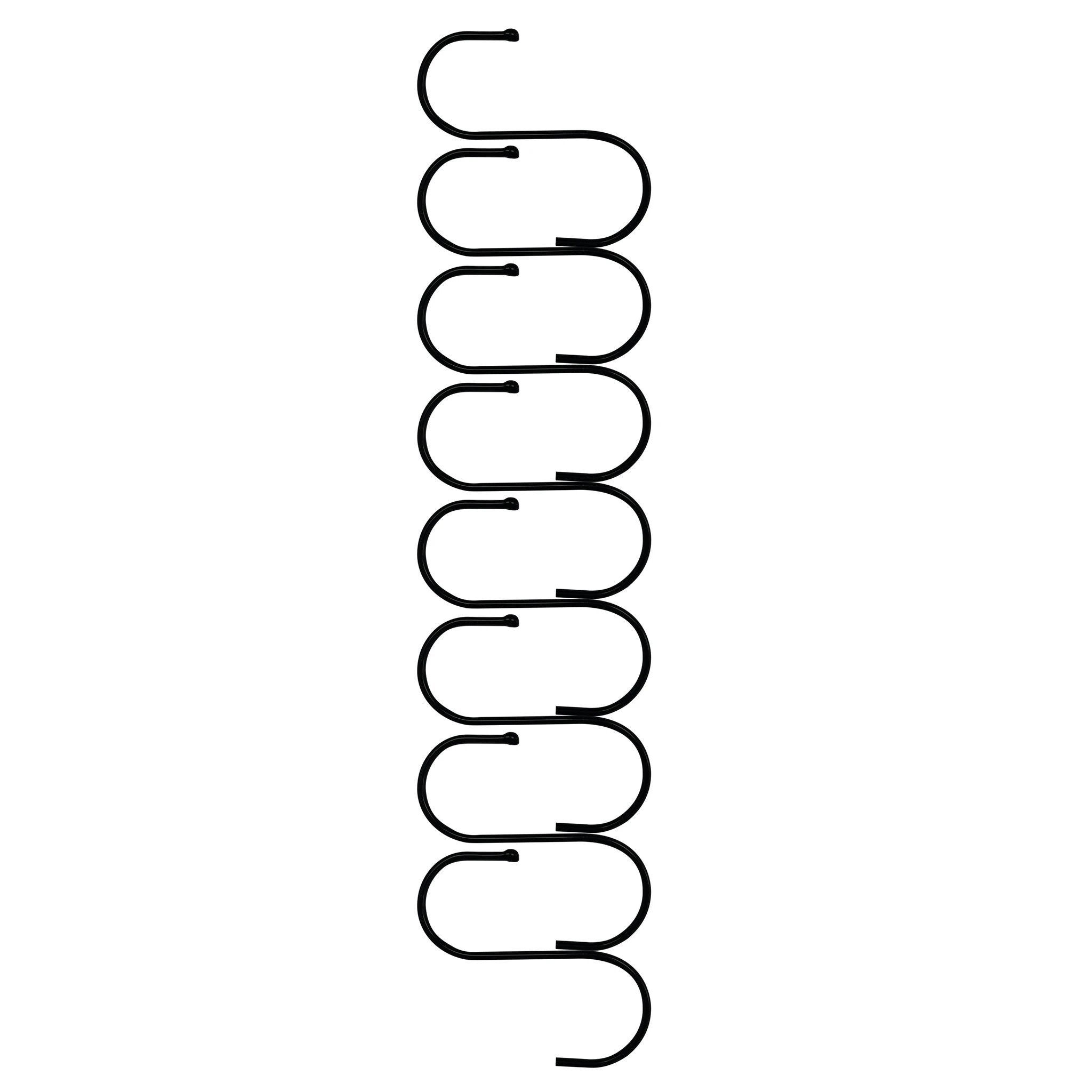 S Shape Steel Hanging Hooks - Black x 8 by Monster Shop