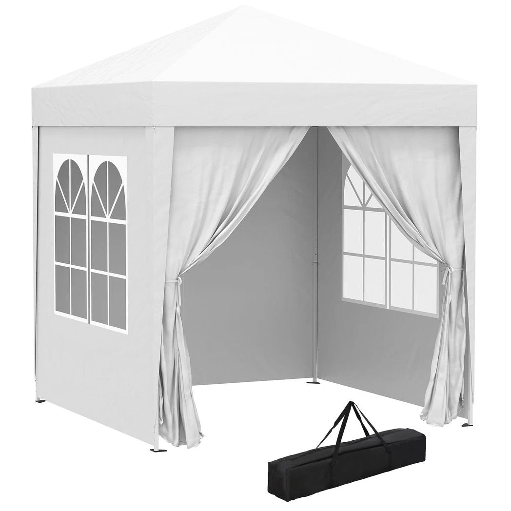 Outsunny 2x2m Garden Pop Up Gazebo Marquee Party Tent Wedding Awning Canopy - Gazebos