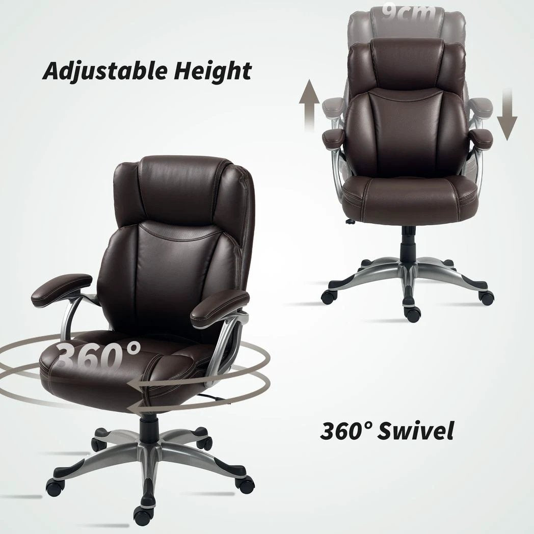 HOMCOM Tilting Executive Office Chair, PU Leather Desk Chair -