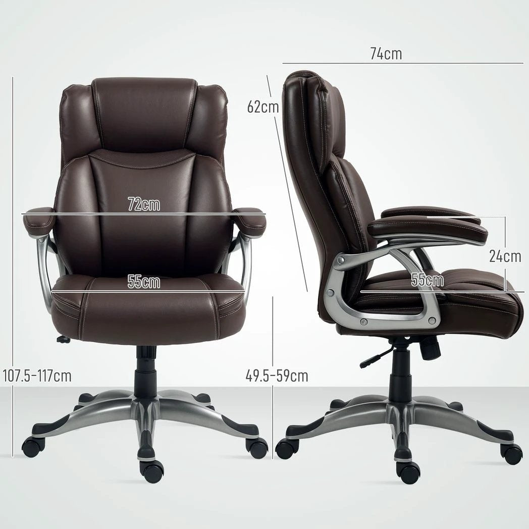 HOMCOM Tilting Executive Office Chair, PU Leather Desk Chair -