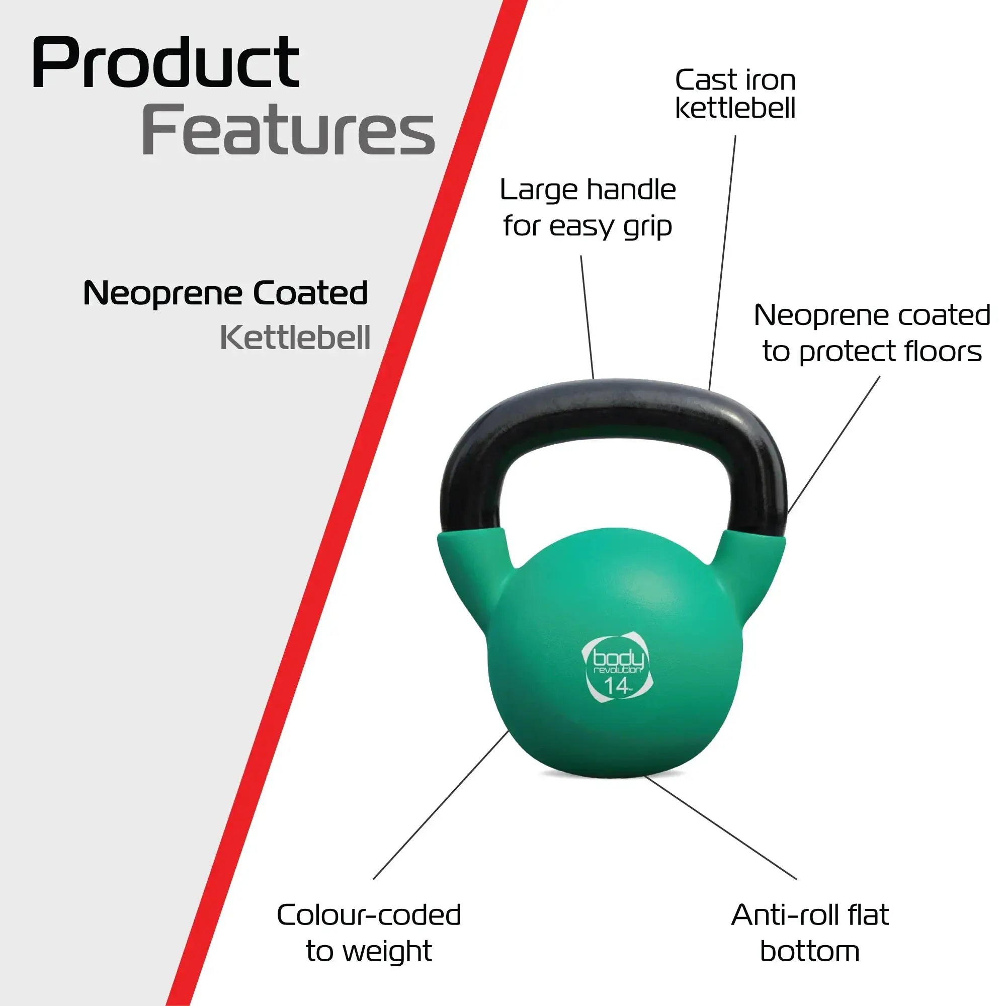 Monster Shop Body Revolution 14kg Neoprene Kettlebells -