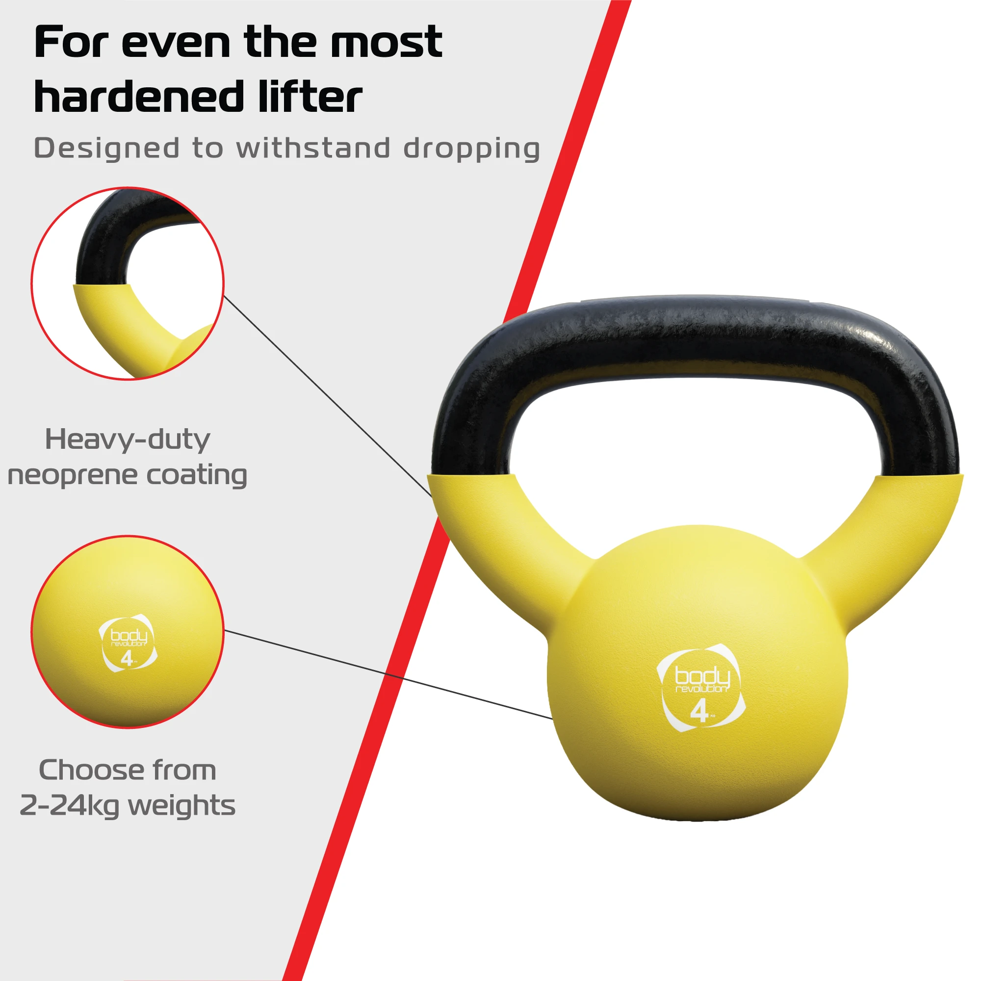 Monster Shop Body Revolution 4kg Neoprene Kettlebells -