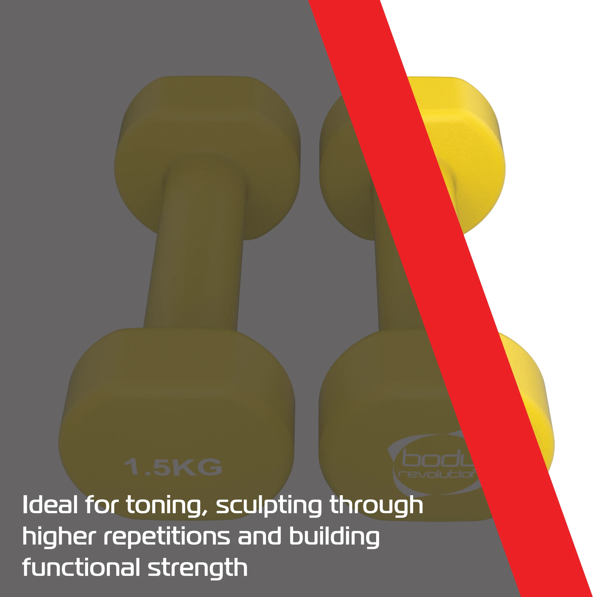 Monster Shop 2 x 1.5KG Neoprene dumbbells -
