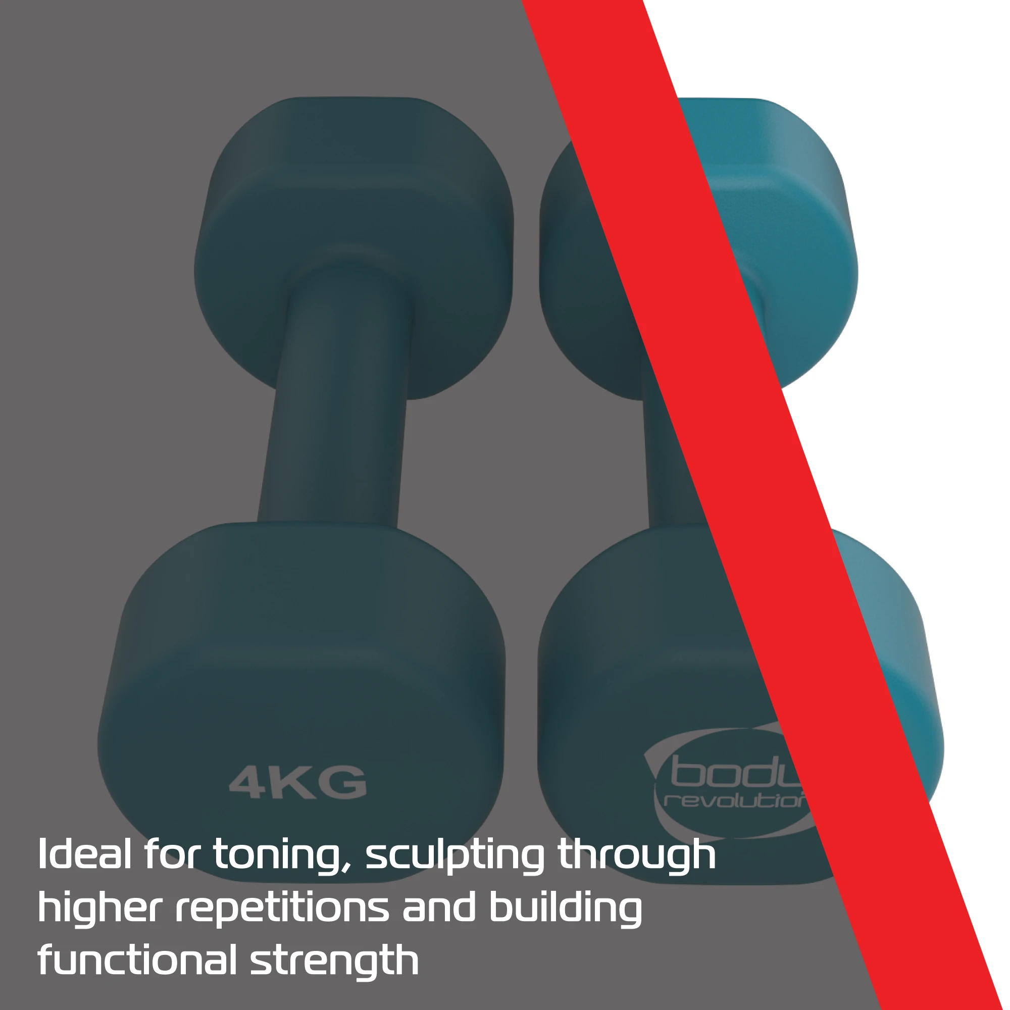 Monster Shop 2 x 4KG Neoprene dumbbells -