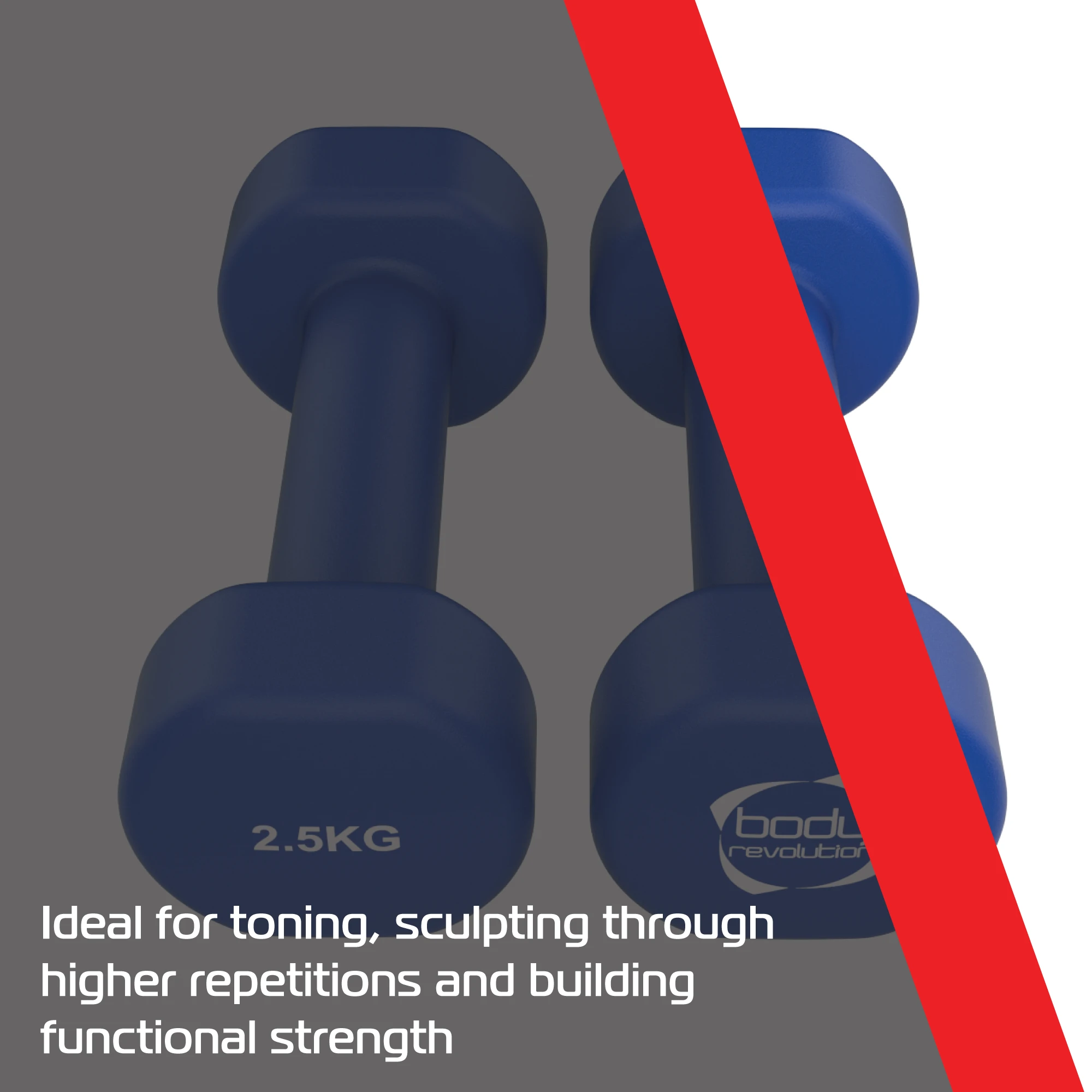 Monster Shop 2 x 2.5KG Neoprene dumbbells -