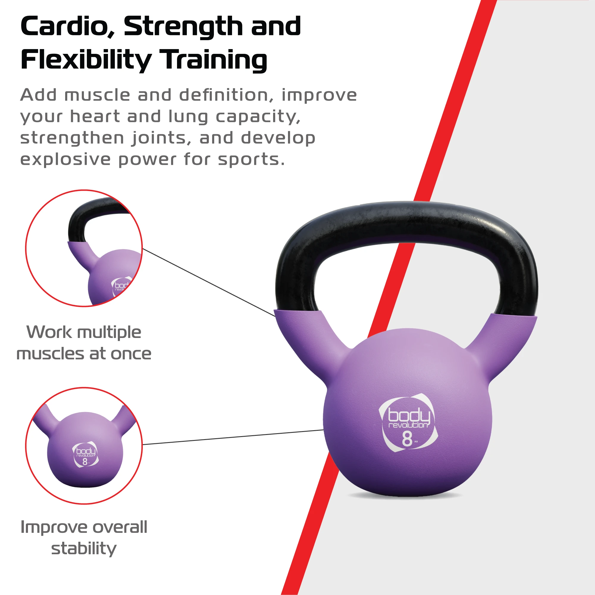 Monster Shop Body Revolution 8kg Neoprene Kettlebells -