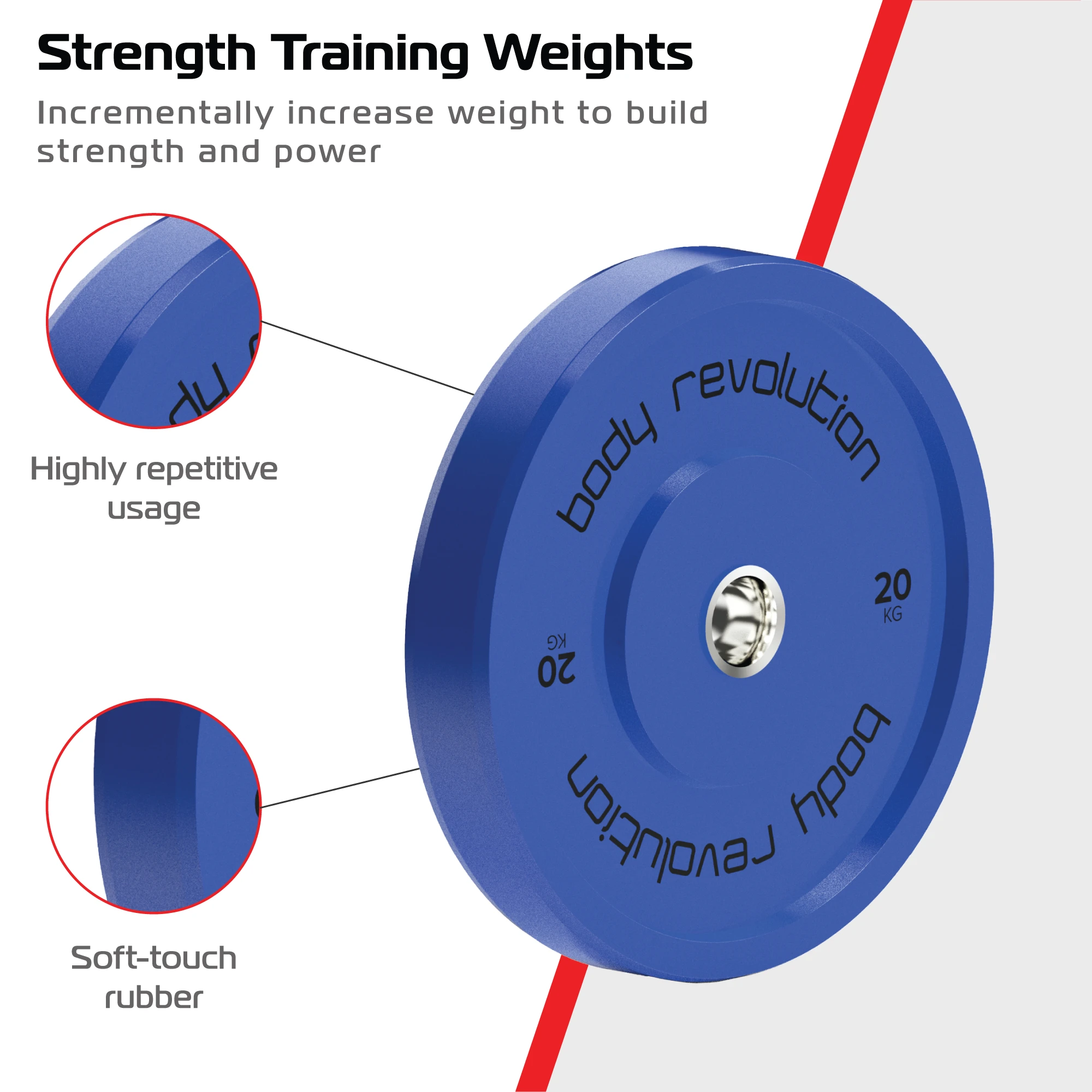 Monster Shop Body Revolution 80kg Bundle Olympic Coloured Bumper Plates -