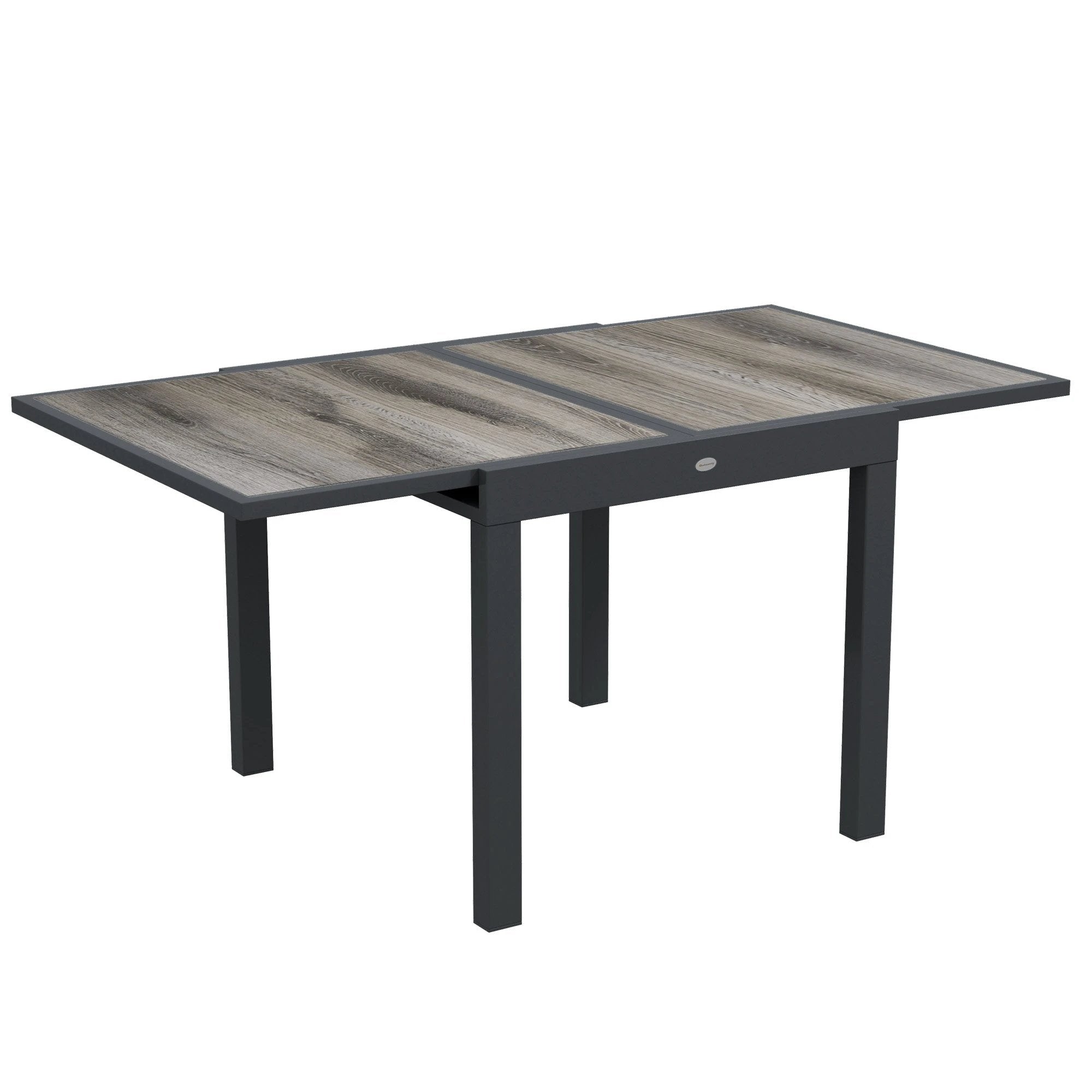Outsunny Outsunny Extendable Outdoor Dining Table Aluminium Rectangle Patio Table Grey - Garden Table