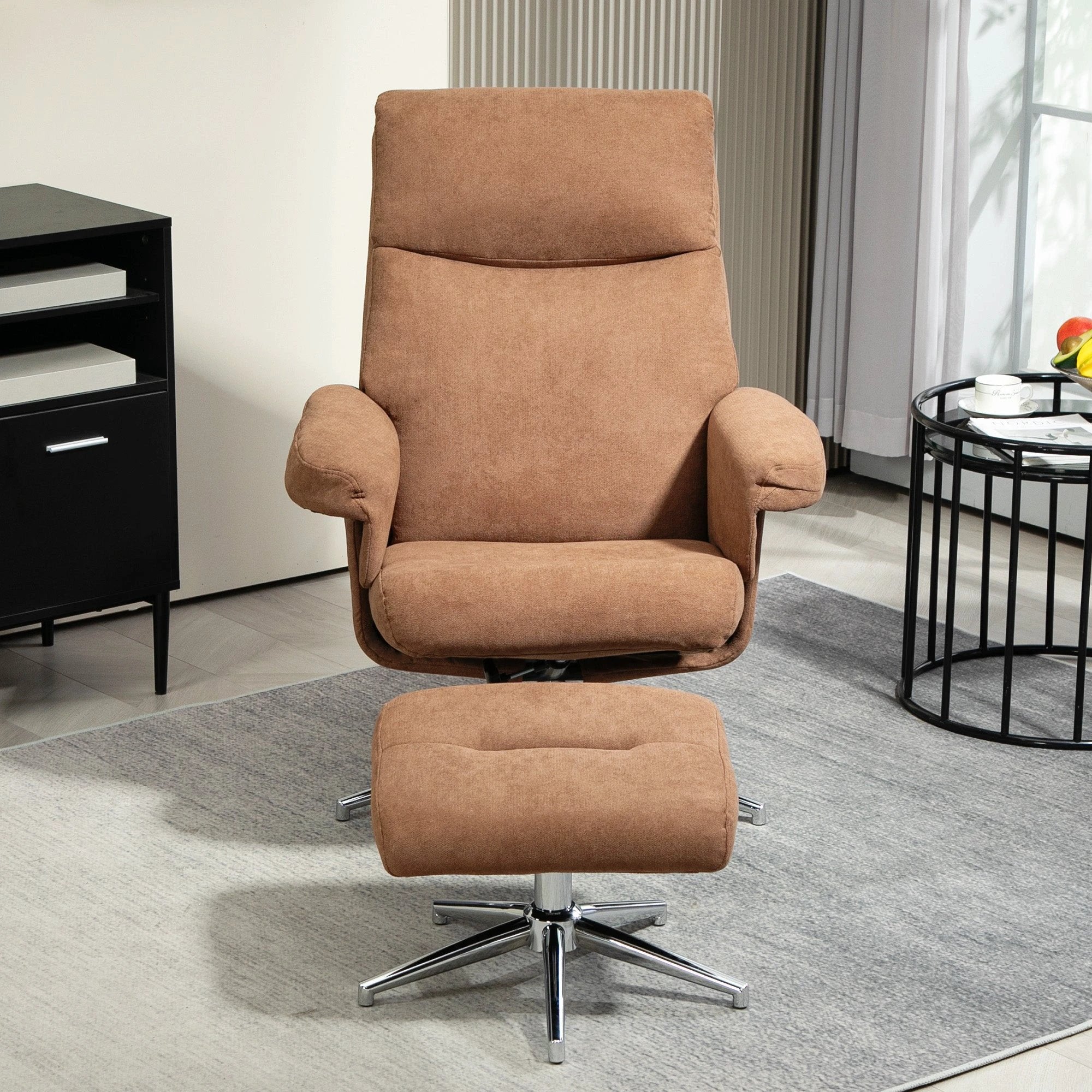 HOMCOM Recliner Chair with Footstool with Adjustable Back by HOMCOM