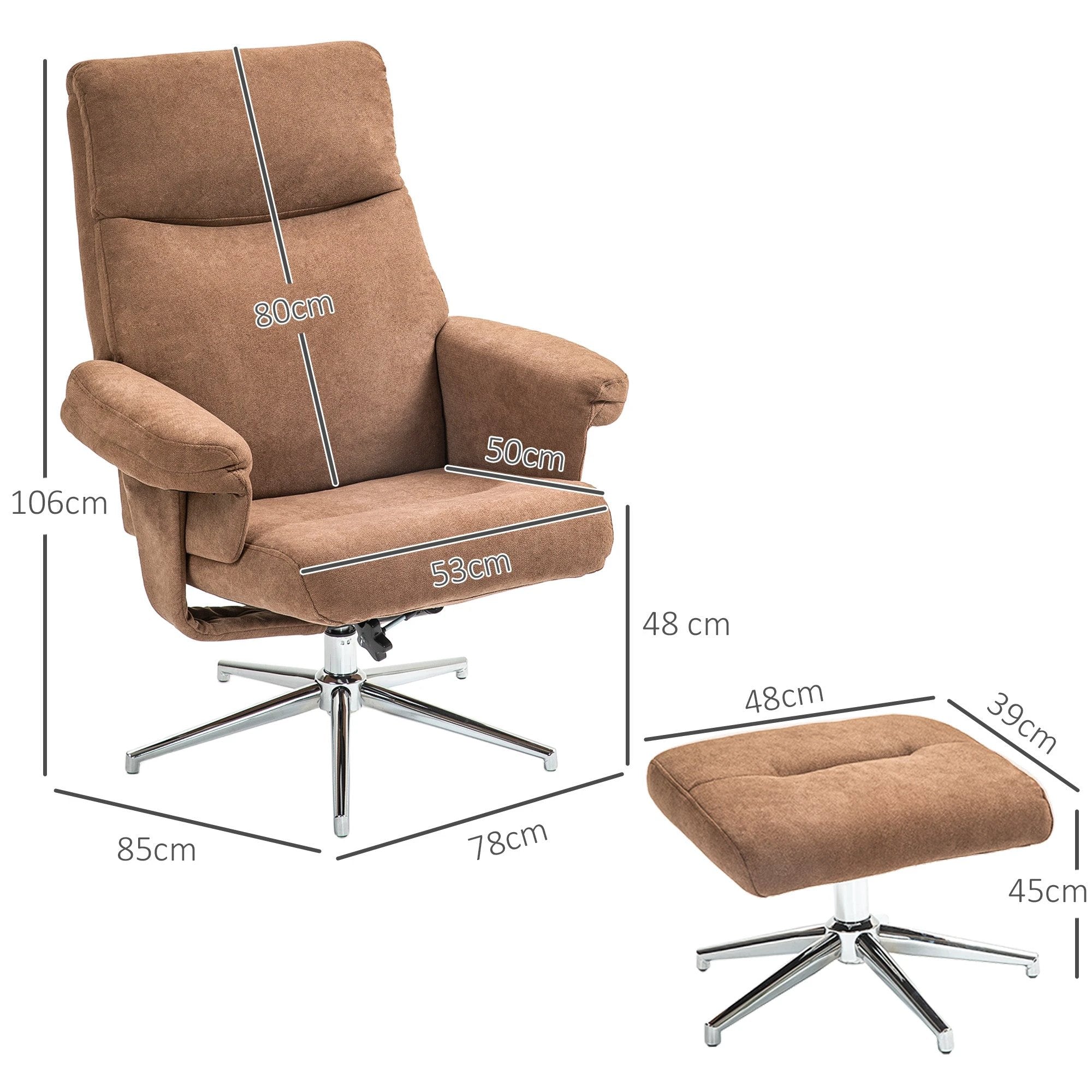 HOMCOM Recliner Chair with Footstool with Adjustable Back by HOMCOM