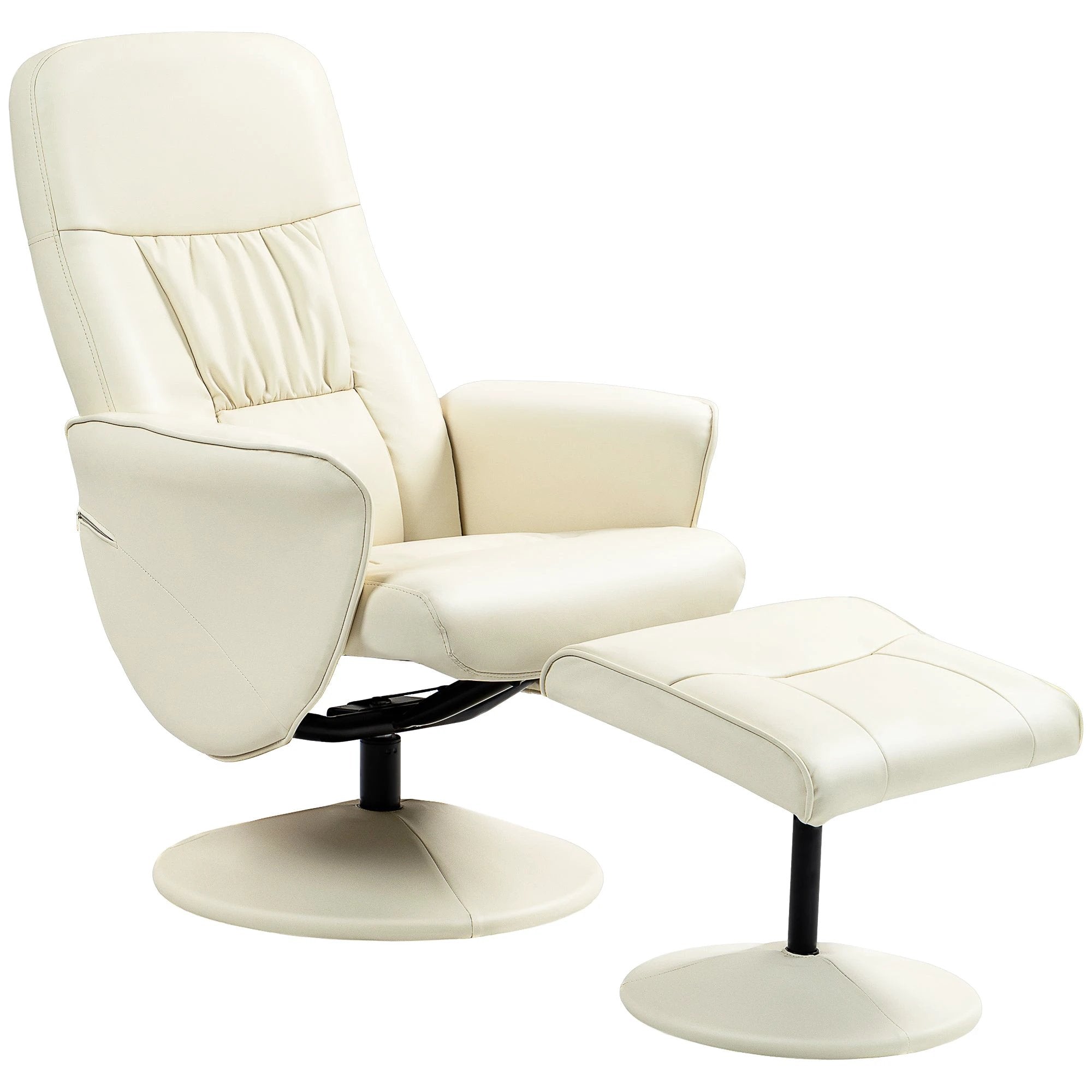 HOMCOM PU Leather Armchair and Footrest Swivel Recliner w/ Ottoman by HOMCOM