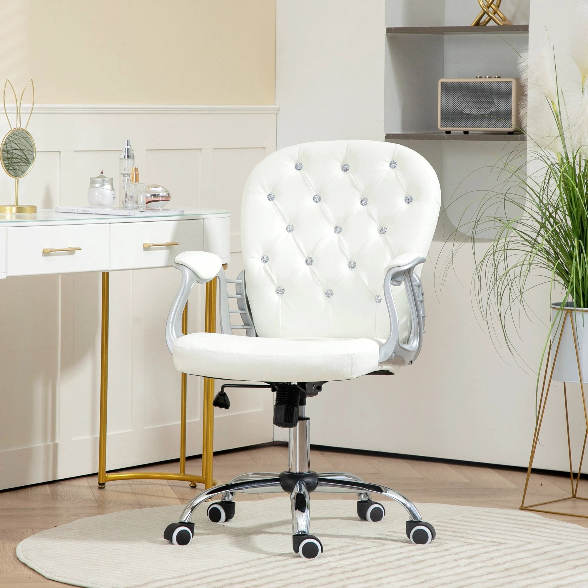 Vinsetto Vinsetto Office Chair PU Diamante Padded Ergonomic 360° Swivel - Office Chair