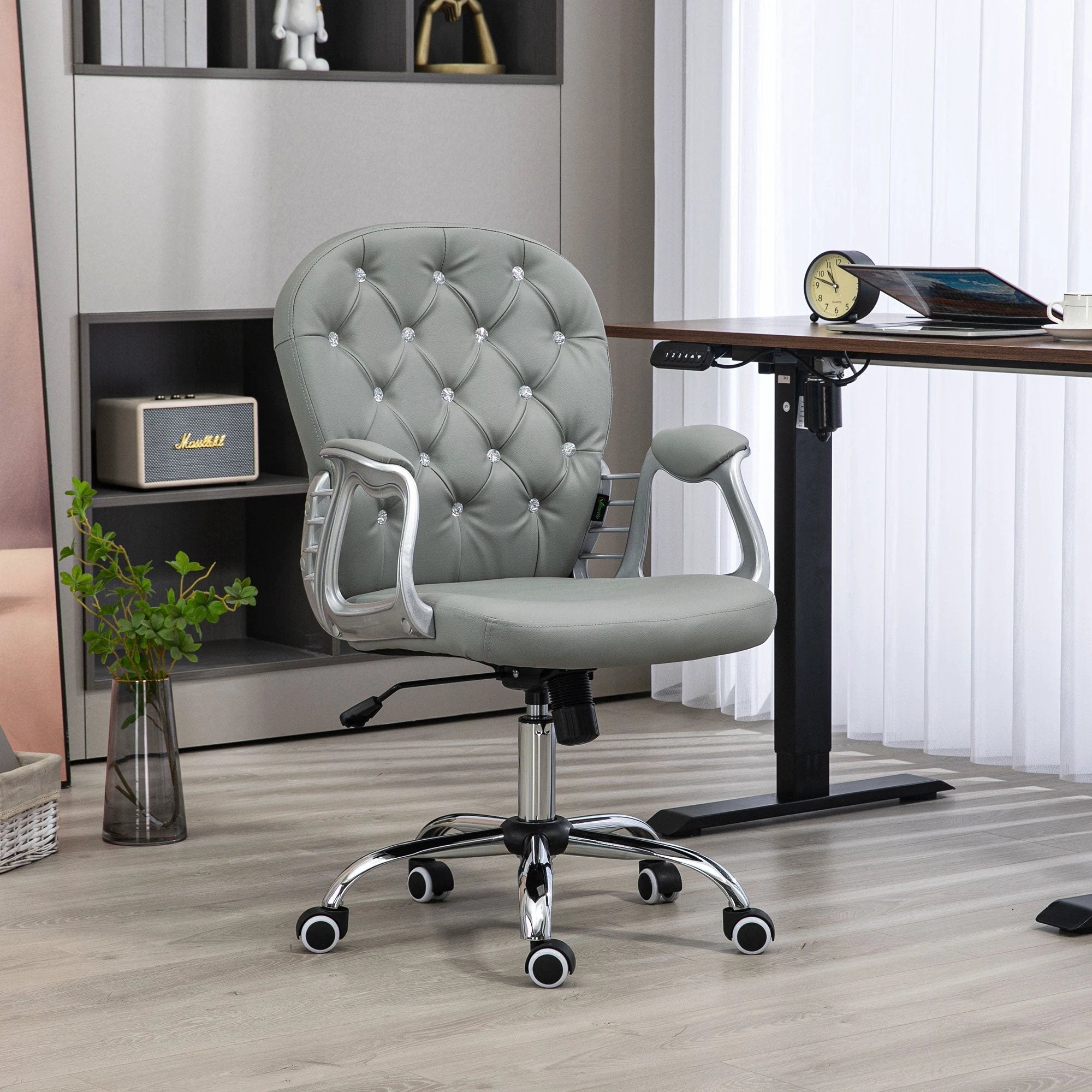 Vinsetto Office Chair PU Diamante Padded Ergonomic 360° Swivel by Vinsetto