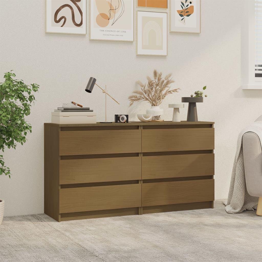 Bedside Cabinets 2 pcs 60x36x64 cm Solid Pinewood by vidaXL