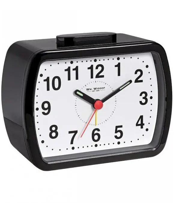 Widdop Wm.Widdop Qtz Alarm Clock Bell Oblong Blk/Green Dial 5184B - Clock