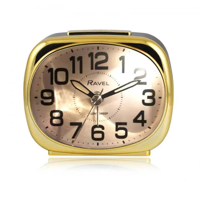 Ravel Ravel Small sized pillow shaped Bedside Quartz Alarm Clock - Black / Gold RC040.32 - Clock
