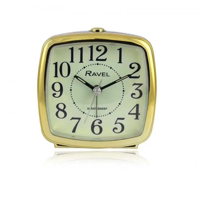 Ravel Ravel Retro Styled Small Size Bedside Quartz Alarm Clock - Black / Gold RC041.32 - Clock