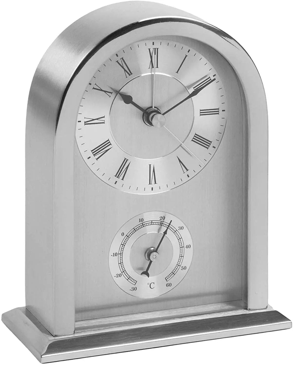 Widdop Wm.Widdop Arched Silver Aluminium Case Mantel Clock W2843 - Clock