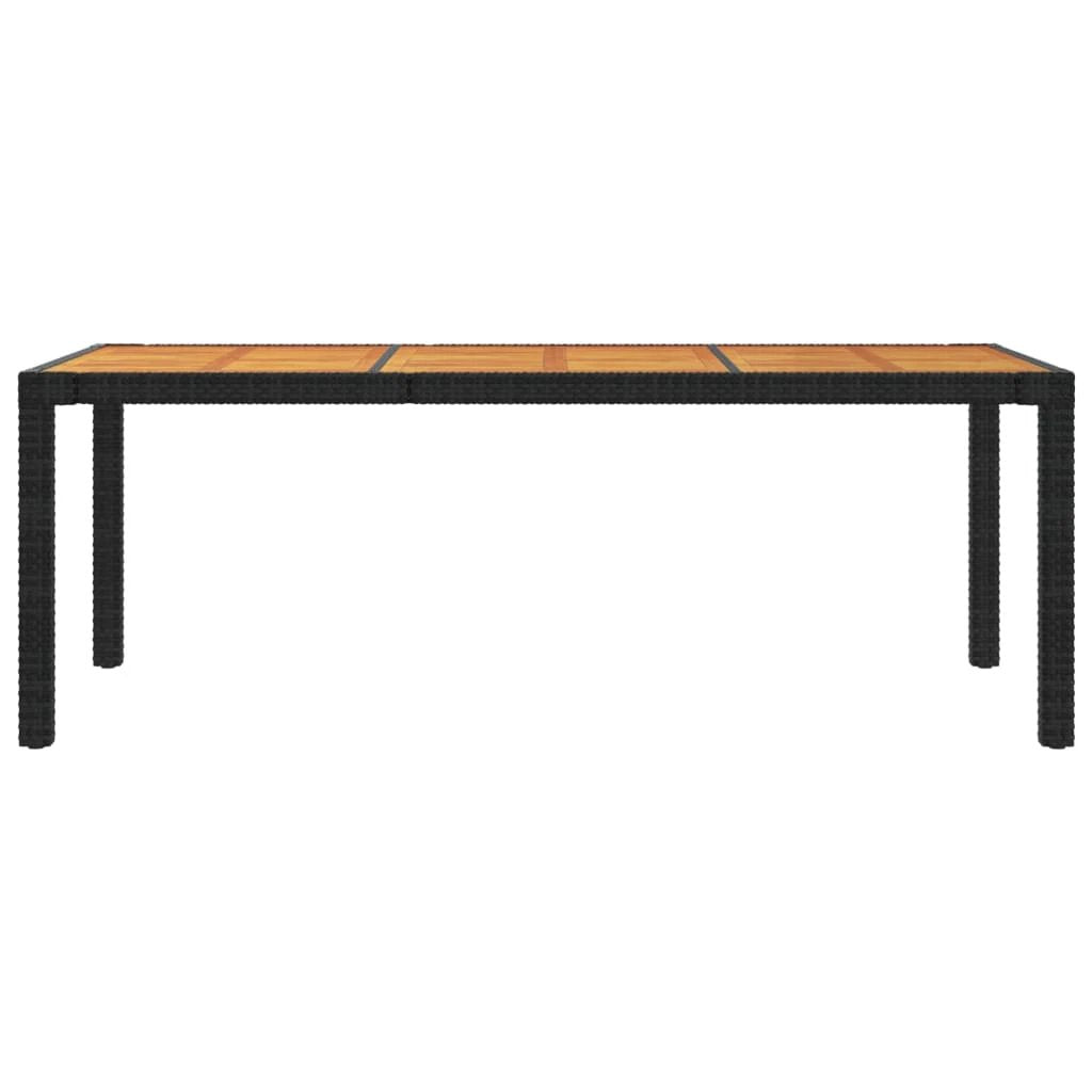 vidaXL Garden Table 90x90x75 cm Poly Rattan and Acacia Wood Black by vidaXL
