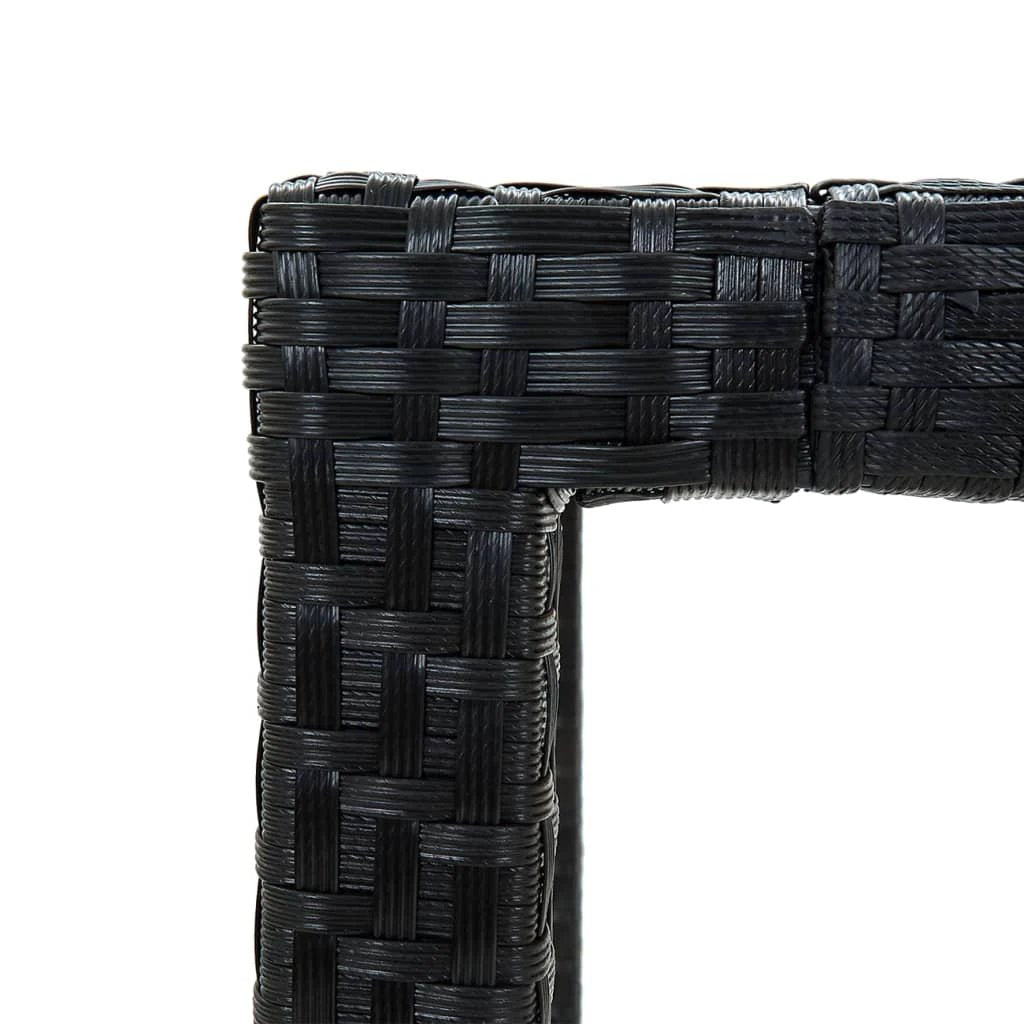vidaXL Garden Table 90x90x75 cm Poly Rattan and Acacia Wood Black by vidaXL