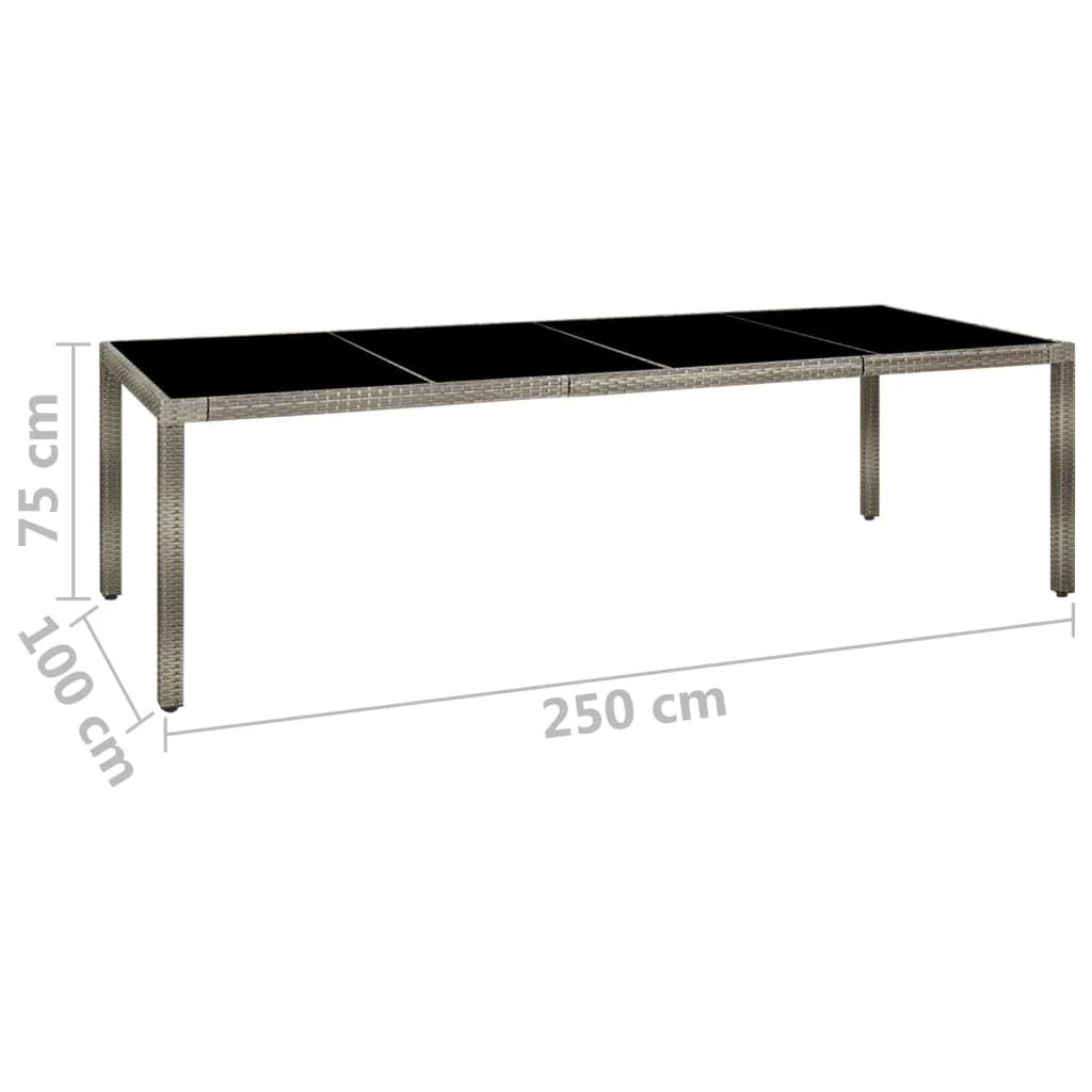 vidaXL vidaXL Garden Table White 250x100x75 cm Poly Rattan and Tempered Glass - Garden Table