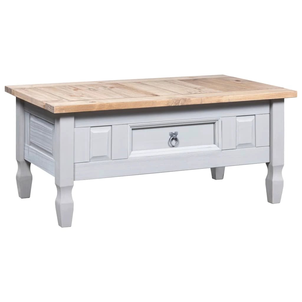 vidaXL VidaXL Coffee Table 100x55x44 cm Grey Corona Range Rustic Pine For Living Room Decor - Coffee Table