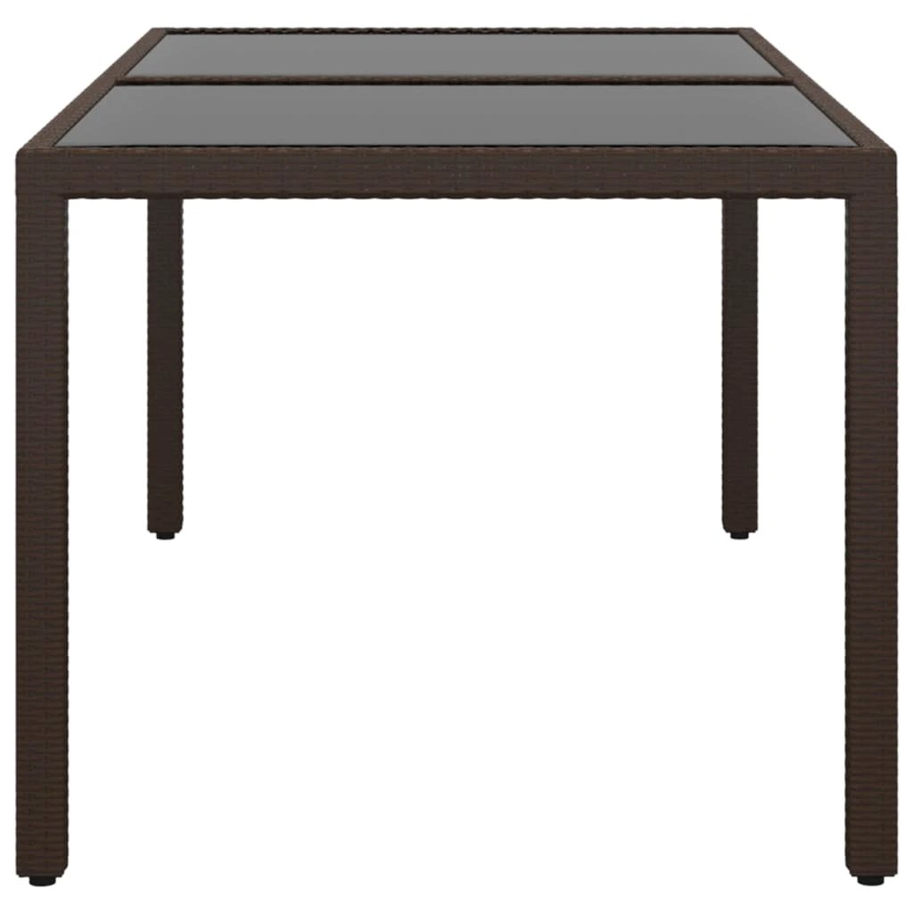 vidaXL Garden Table 150x90x75 cm Tempered Glass and Poly Rattan Black by vidaXL