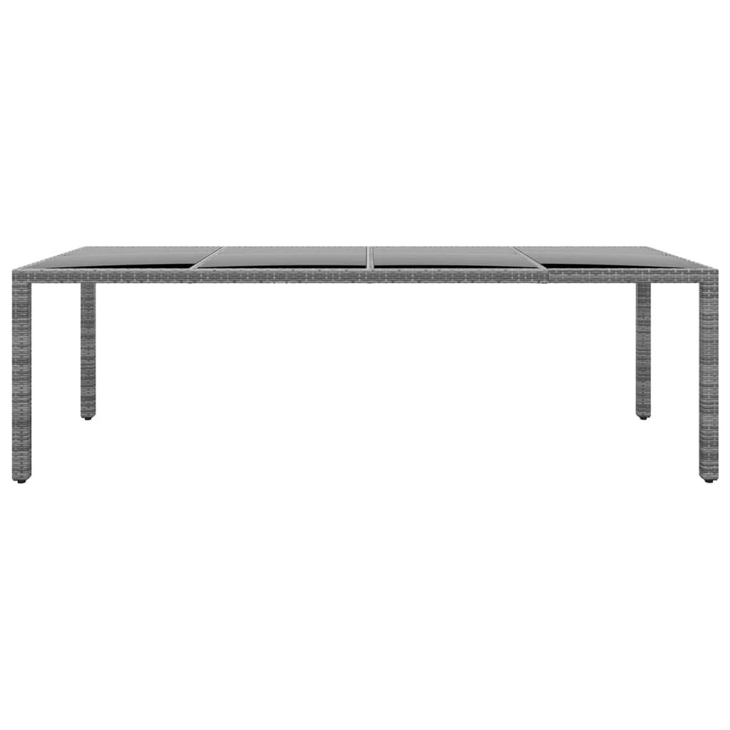 vidaXL Garden Table 250x100x75 cm Tempered Glass and Poly Rattan Black by vidaXL