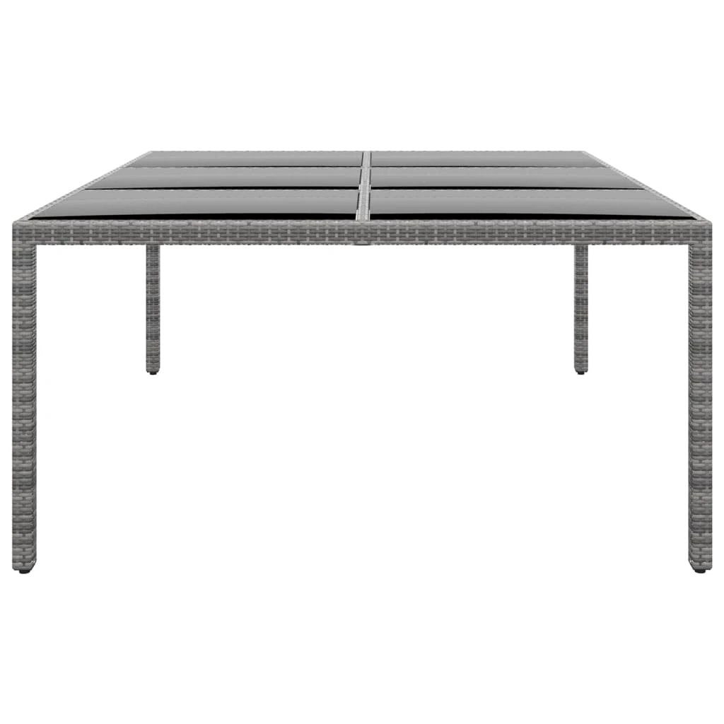 vidaXL Garden Table 200x150x75 cm Tempered Glass and Poly Rattan Black by vidaXL