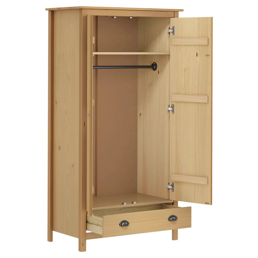vidaXL vidaXL 2-Door Wardrobe Hill 89x50x170 cm Solid Pine Wood - Wardrobe