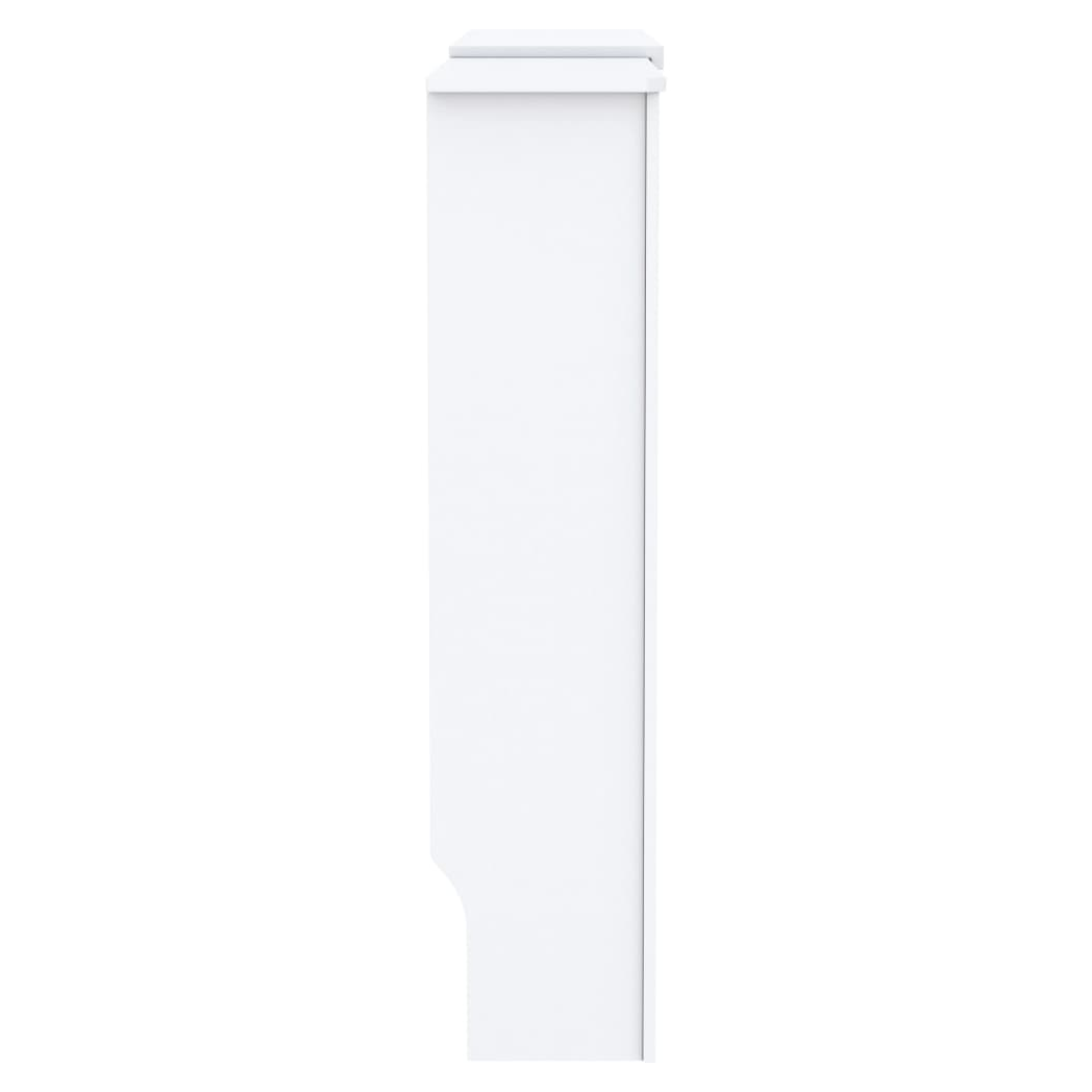 vidaXL VidaXL Radiator Cover Cabinet 205 cm White MDF Modern Slatted Design With Shelf Living Room - Radiator