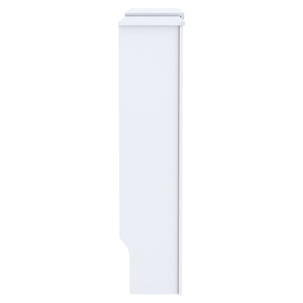 vidaXL VidaXL MDF Radiator Cover White 205 cm Slatted Ventilated Cabinet For Living Room Decor - Radiator