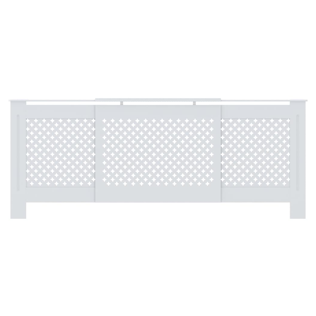 vidaXL VidaXL MDF Radiator Cover White 205 cm Slatted Ventilated Cabinet For Living Room Decor - Radiator
