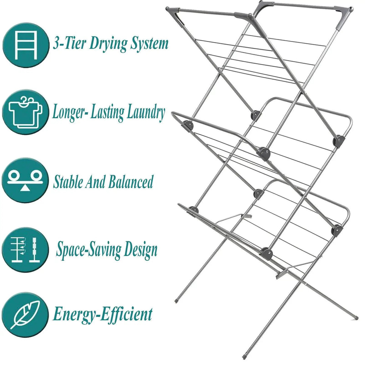 3 Tier Clothes Drying Airer - from Un-Branded