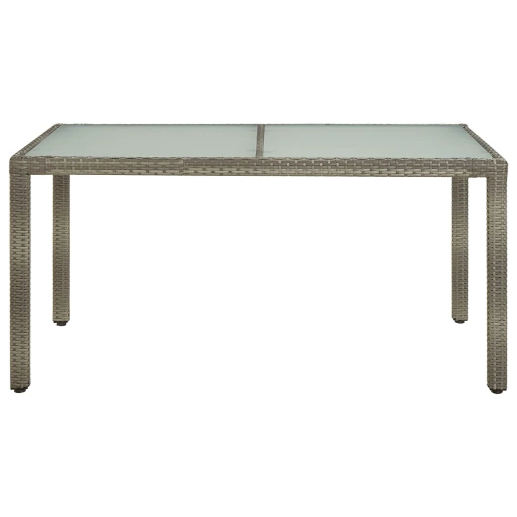 vidaXL vidaXL Garden Table 90x90x75 cm Tempered Glass and Poly Rattan Brown - Garden Table