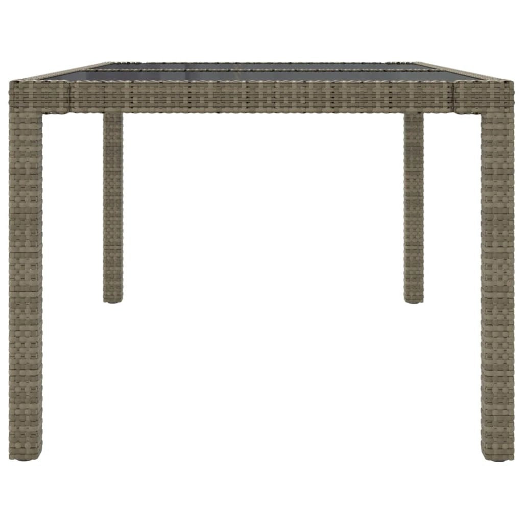 vidaXL Garden Table 90x90x75 cm Tempered Glass and Poly Rattan Brown by vidaXL
