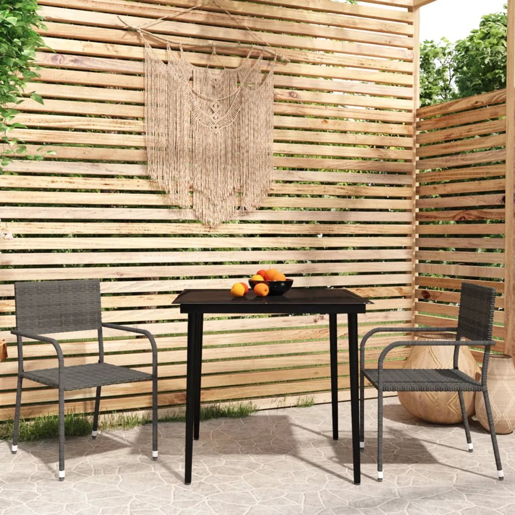 VidaXL Five Piece Garden Dining Poly Rattan Set by vidaXL