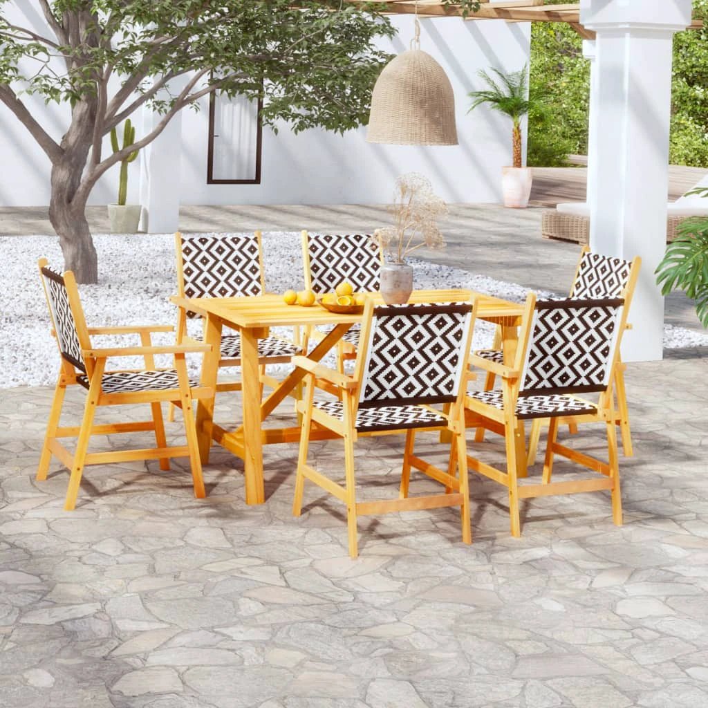 VidaXL Garden Dining Set Acacia Wood Rattan by vidaXL