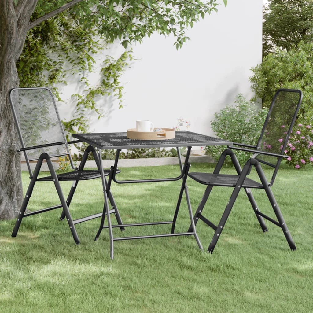 vidaXL Garden Table 60x60x72 cm Expanded Metal Mesh Anthracite by vidaXL