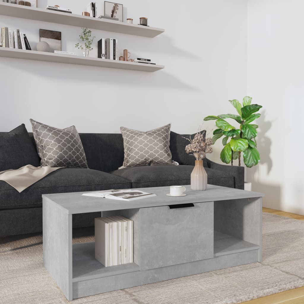 vidaXL VidaXL Coffee Table 102x50x36 cm Three-Compartment Storage Smoked Oak Living Room Decor - Coffee Table