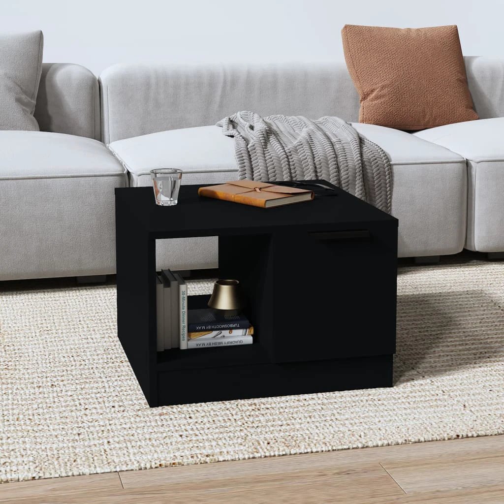 VidaXL Coffee Table 50x50x36 cm Smoked Oak Engineered Wood With Two Compartments Living Room by vidaXL