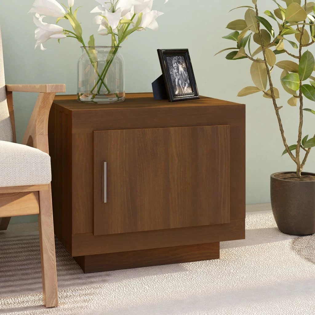 vidaXL vidaXL Coffee Table Smoked Oak 51x50x45 Cm Engineered Wood With Door Storage Moisture Resistant For Living Room Decor - Coffee Table