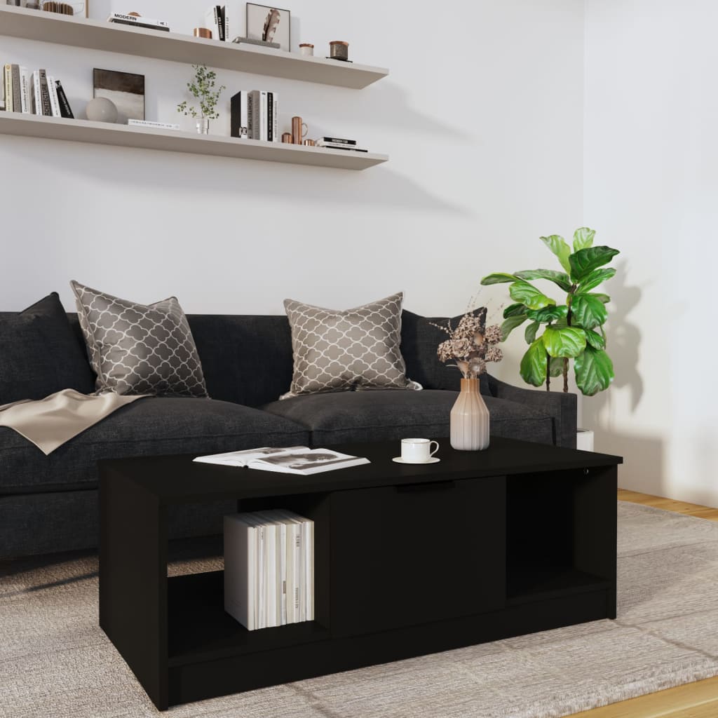 vidaXL VidaXL Coffee Table 102x50x36 cm Three-Compartment Storage Smoked Oak Living Room Decor - Coffee Table