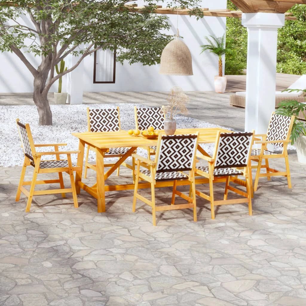 VidaXL Garden Dining Set Acacia Wood Rattan by vidaXL