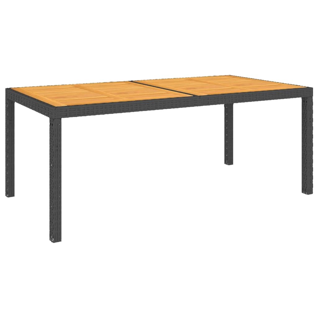 vidaXL vidaXL Garden Table 90x90x75 cm Poly Rattan and Acacia Wood Black - Garden Table
