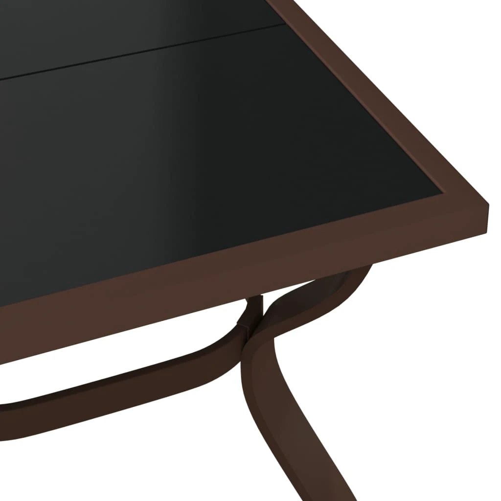 vidaXL vidaXL Garden Table Black 140x70x70 cm Steel and Glass - Garden Table